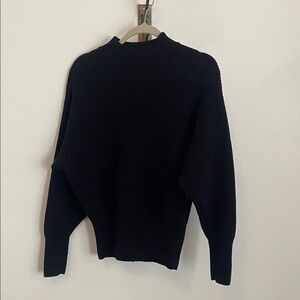 Zara Knit Wool Navy Blue Cable Knit Sweater